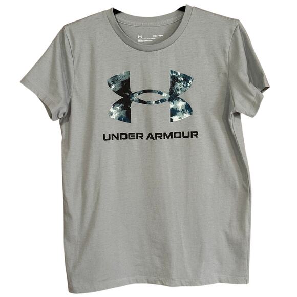 CLEARANCE Under Armour Loose Fit T-Shirt Size Small Camo Logo Short Sleeve Tee - Picture 1 of 8